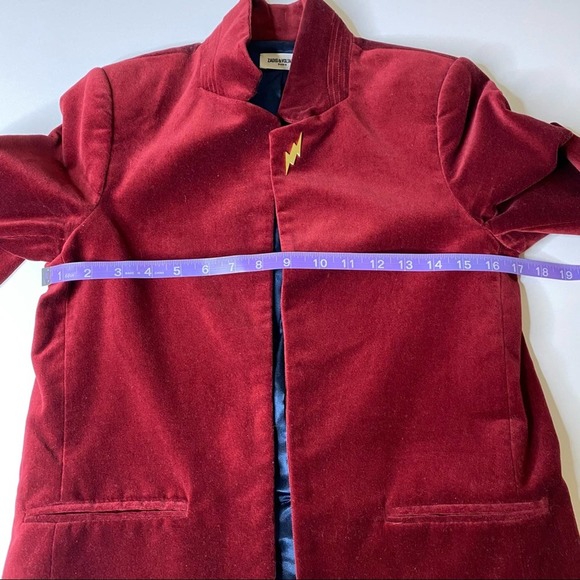 Zadig & Voltaire Vollys Velours Red Velvet Blazer - Picture 12 of 13